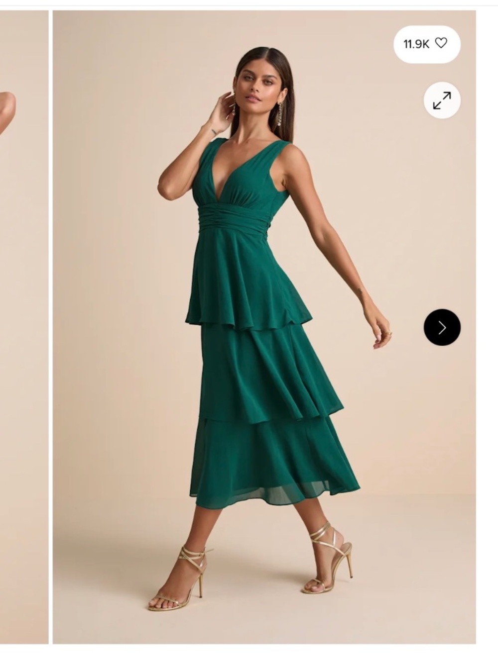 Celebration Time Emerald Green Sleeveless Tiered Midi Dress From Lulus